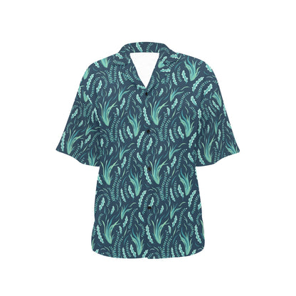 Seaweed Print Design LKS302 Women's Hawaiian Shirt