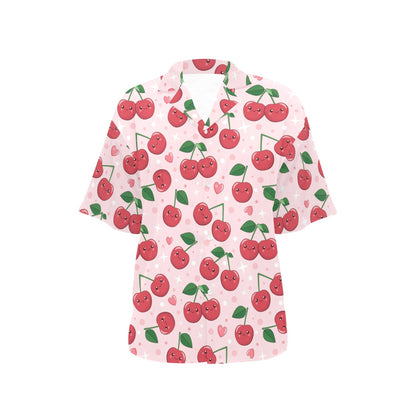 Cherry Pattern Print Design CH02 Women's Hawaiian Shirt