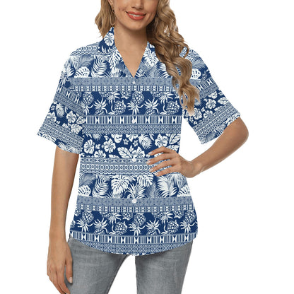 Hawaiian Themed Pattern Print Design H020 Women's Hawaiian Shirt