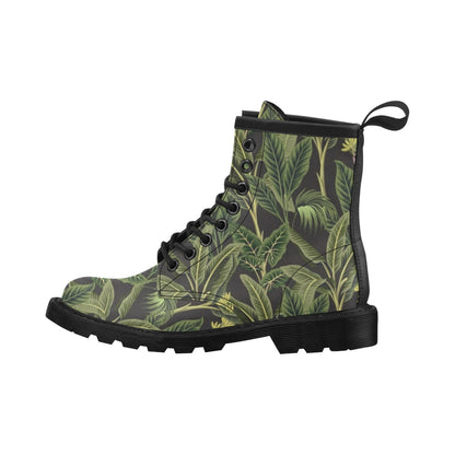 Banana Leaf Pattern Print Design BL04 Women's Boots