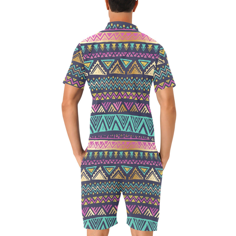 Multicolor Tribal aztec Men's Romper