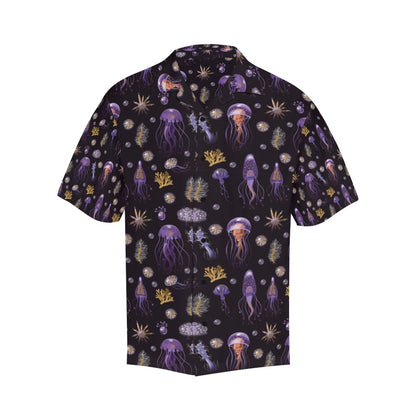 Seaweed With Jelly Fish Print Design LKS305 Men's Hawaiian Shirt