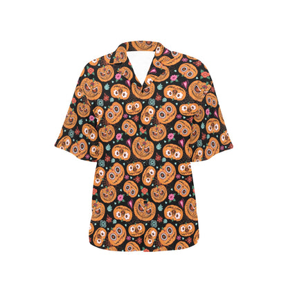 Halloween Print Design LKS402 Women's Hawaiian Shirt