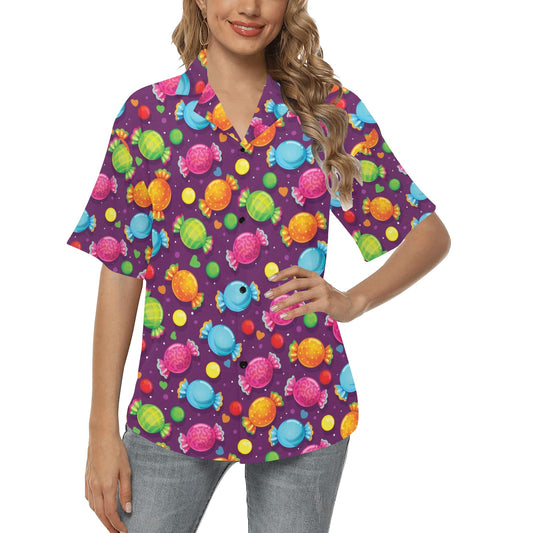 Candy Pattern Print Design CA05 Women's Hawaiian Shirt