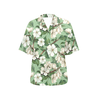 Apple blossom Pattern Print Design AB02 Women's Hawaiian Shirt