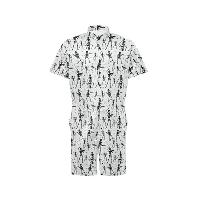 Skeleton Music Player Print Design LKS303 Men's Romper