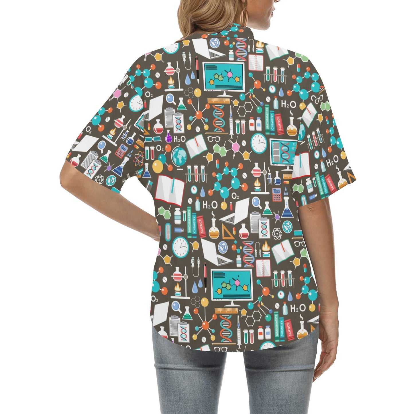 Science Print Design LKS303 Women's Hawaiian Shirt