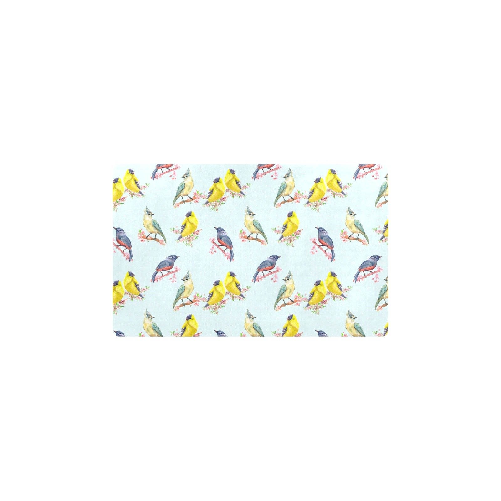 Bird Sweet Themed Print Pattern Kitchen Mat