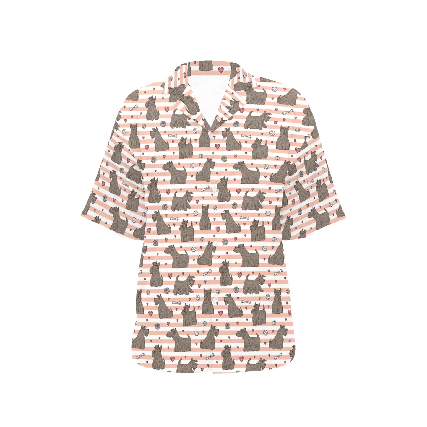Scottish Terriers Print Design LKS3016 Women's Hawaiian Shirt