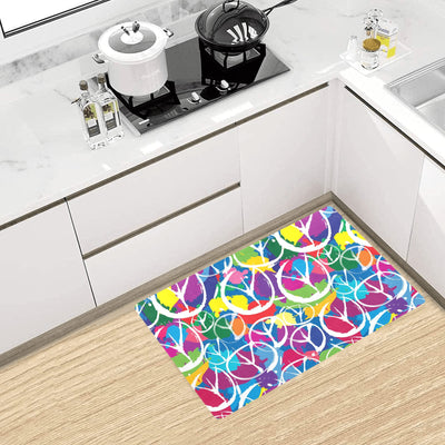 Peace Sign Colorful Pattern Print Design A02 Kitchen Mat