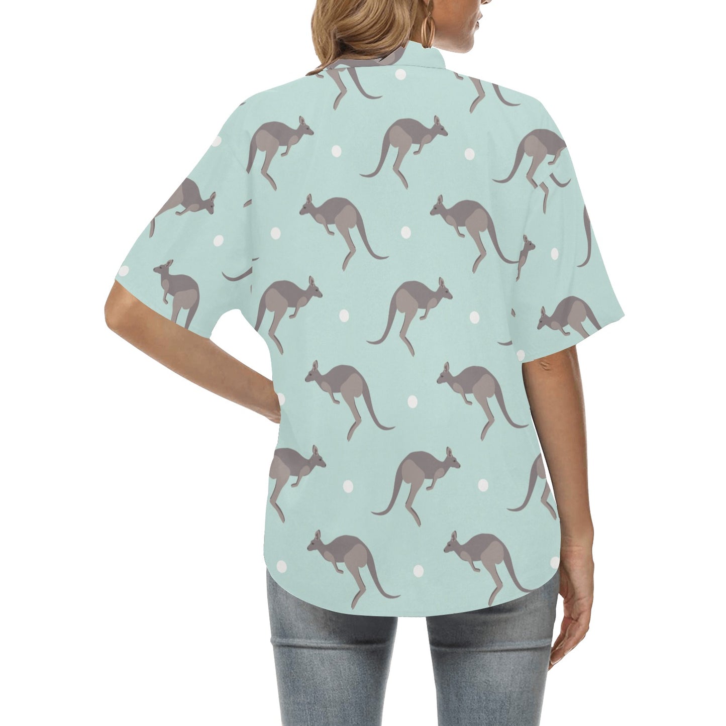 Kangaroos Pattern Print Design 04 Women's Hawaiian Shirt