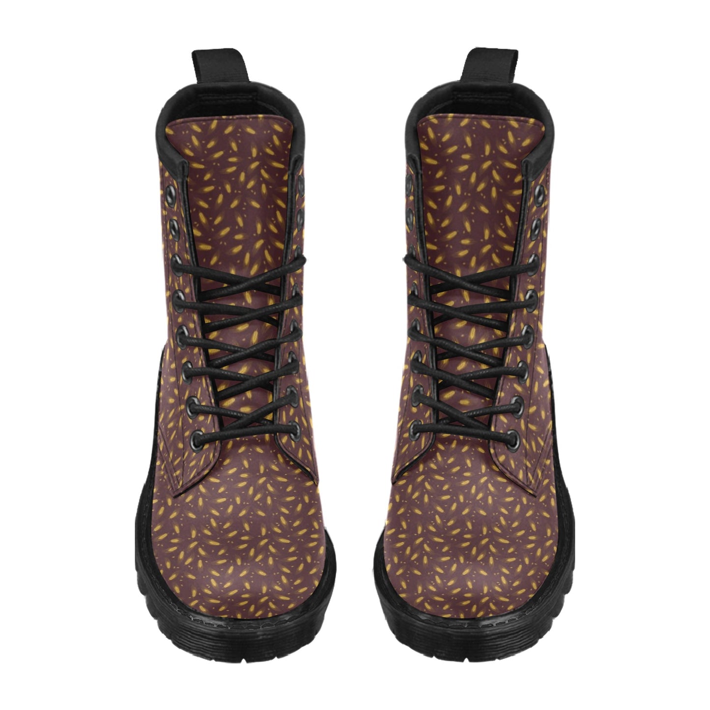 Agricultural Gold Wheat Print Pattern Women's Boots