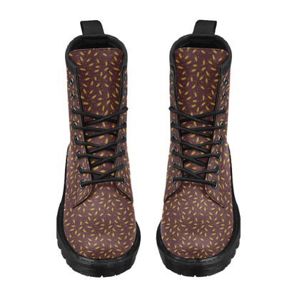 Agricultural Gold Wheat Print Pattern Women's Boots