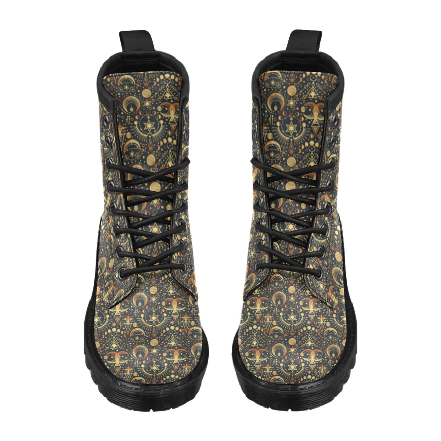 Sun Moon Print Design LKS308 Women's Boots