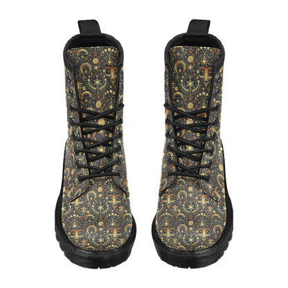 Sun Moon Print Design LKS308 Women's Boots