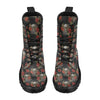 Spider Web Skull Rose Print Design LKS305 Women's Boots