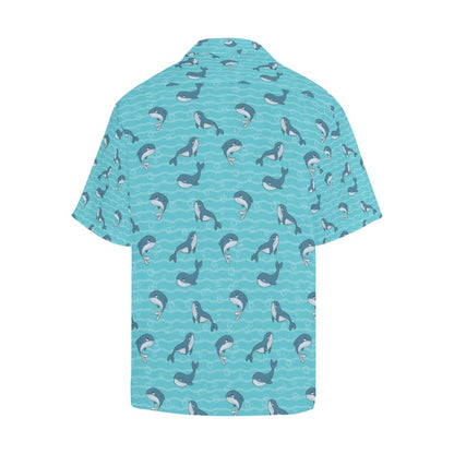 Whale Print Design LKS303 Men's Hawaiian Shirt