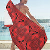 Bandana Red Print Design LKS304 Beach Towel 32" x 71"