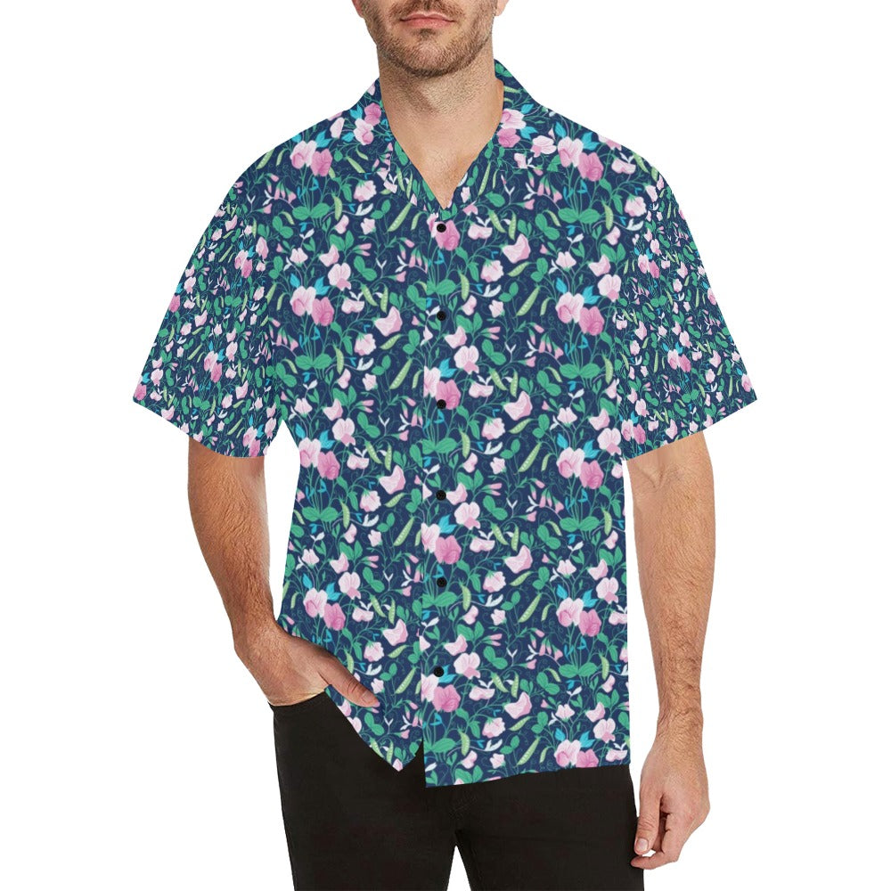 Sweet Pea Print Design LKS303 Men's Hawaiian Shirt