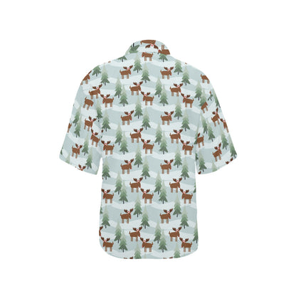 Moose Print Design LKS402 Women's Hawaiian Shirt