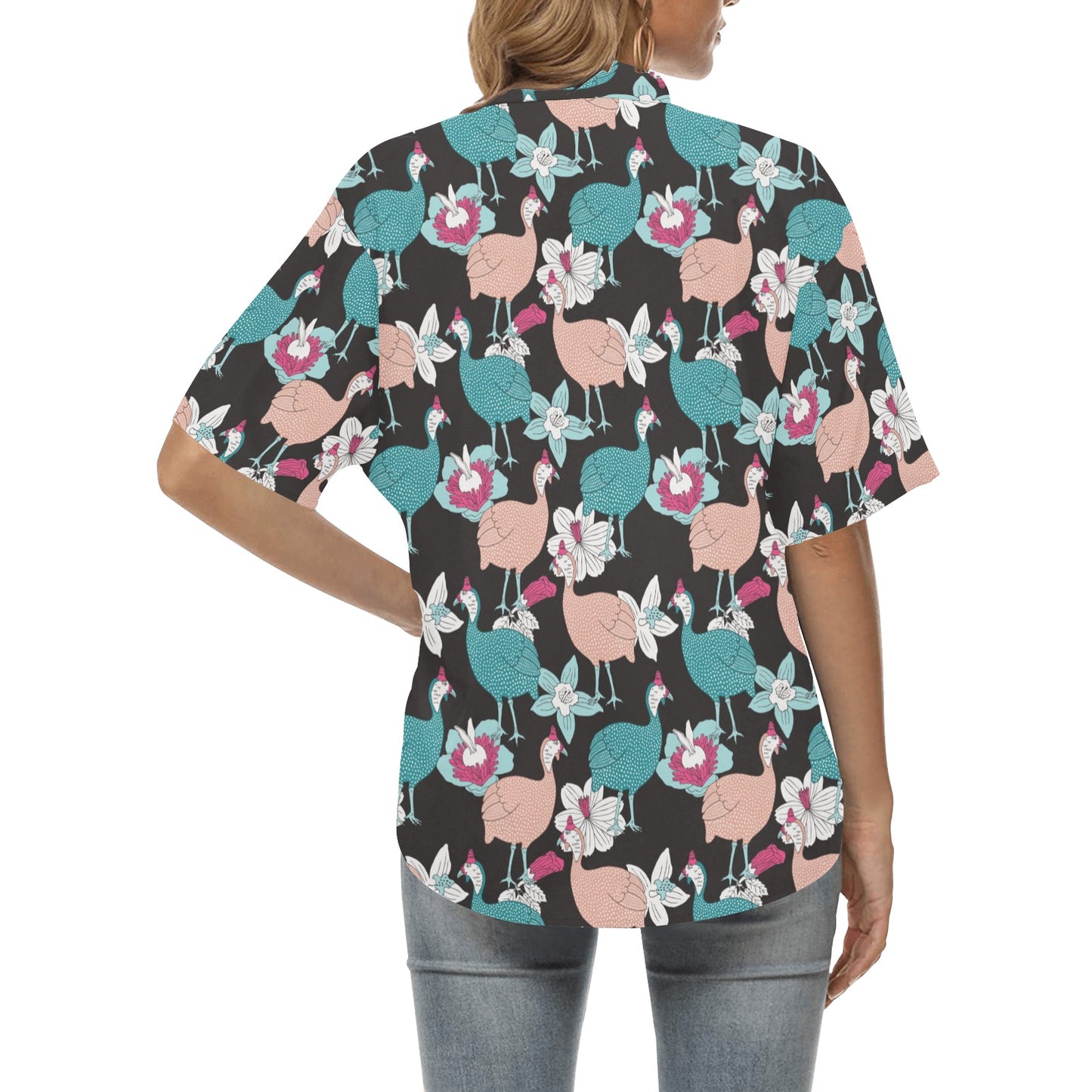 Guinea Fowl Pattern Print Design 03 Women's Hawaiian Shirt
