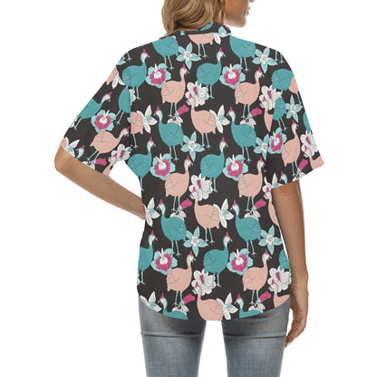 Guinea Fowl Pattern Print Design 03 Women's Hawaiian Shirt