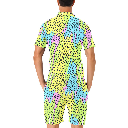 90s Pattern Print Design 2 Men's Romper