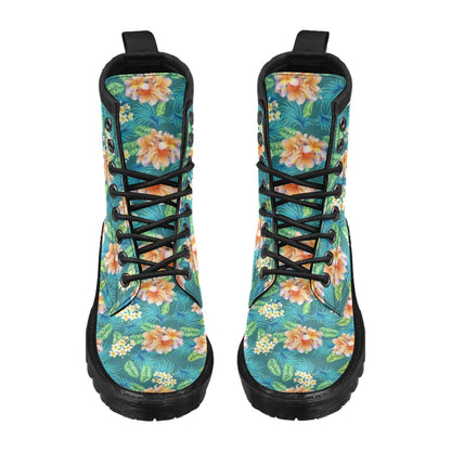 Plumeria Tropical Flower Design Print Women's Boots