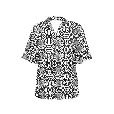 Yin Yang Spiral Design Print Women's Hawaiian Shirt