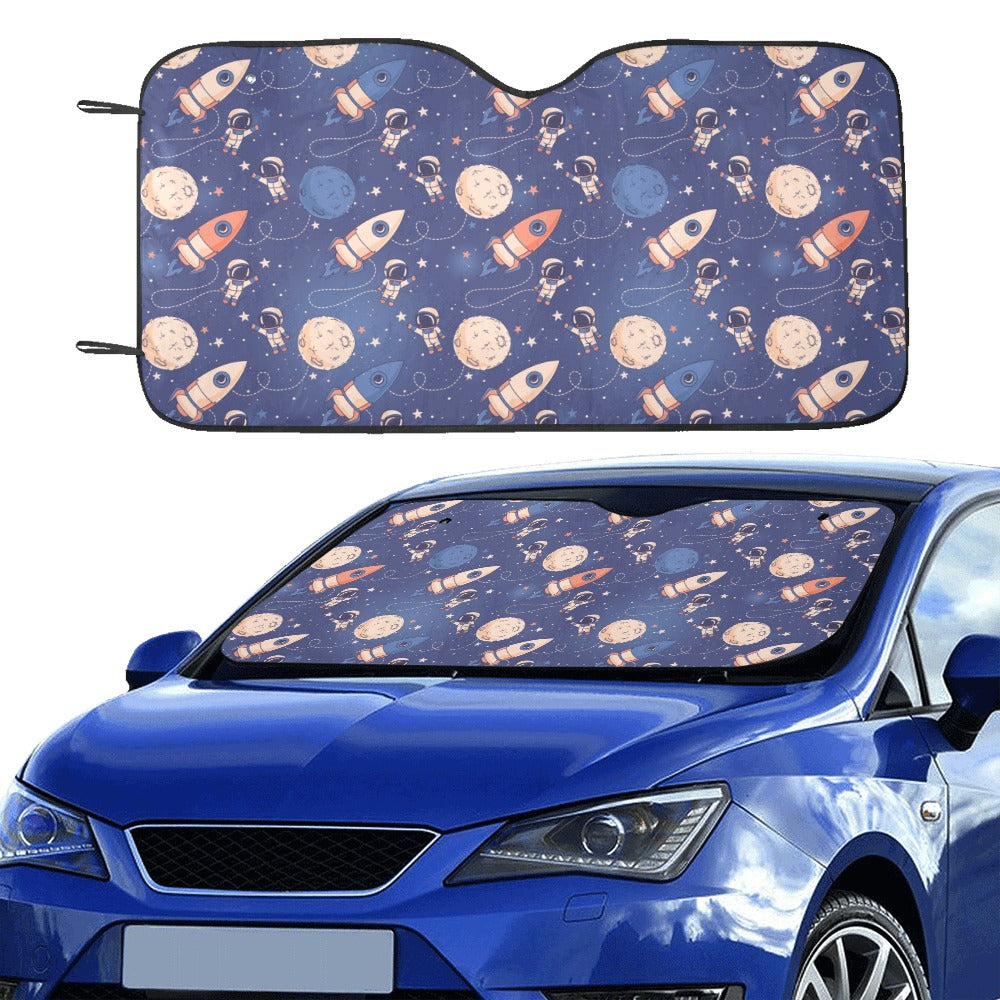 Space Astronaut Rocket Print Design LKS304 Car front Windshield Sun Shade