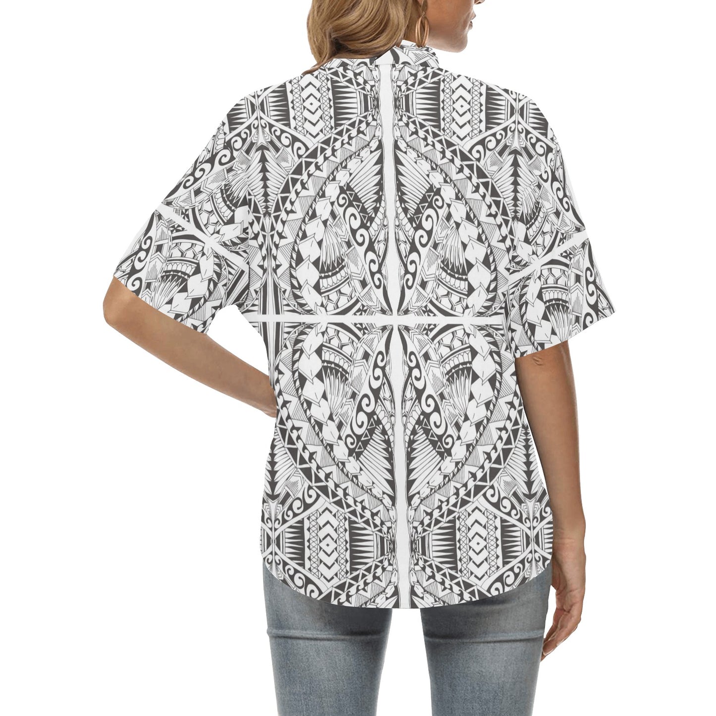 Samoan Style Print Design LKS301 Women's Hawaiian Shirt