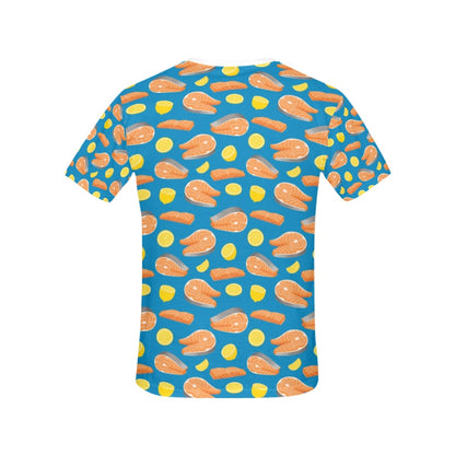 Salmon Steak With Lemon Print Design LKS308 Women's  T-shirt