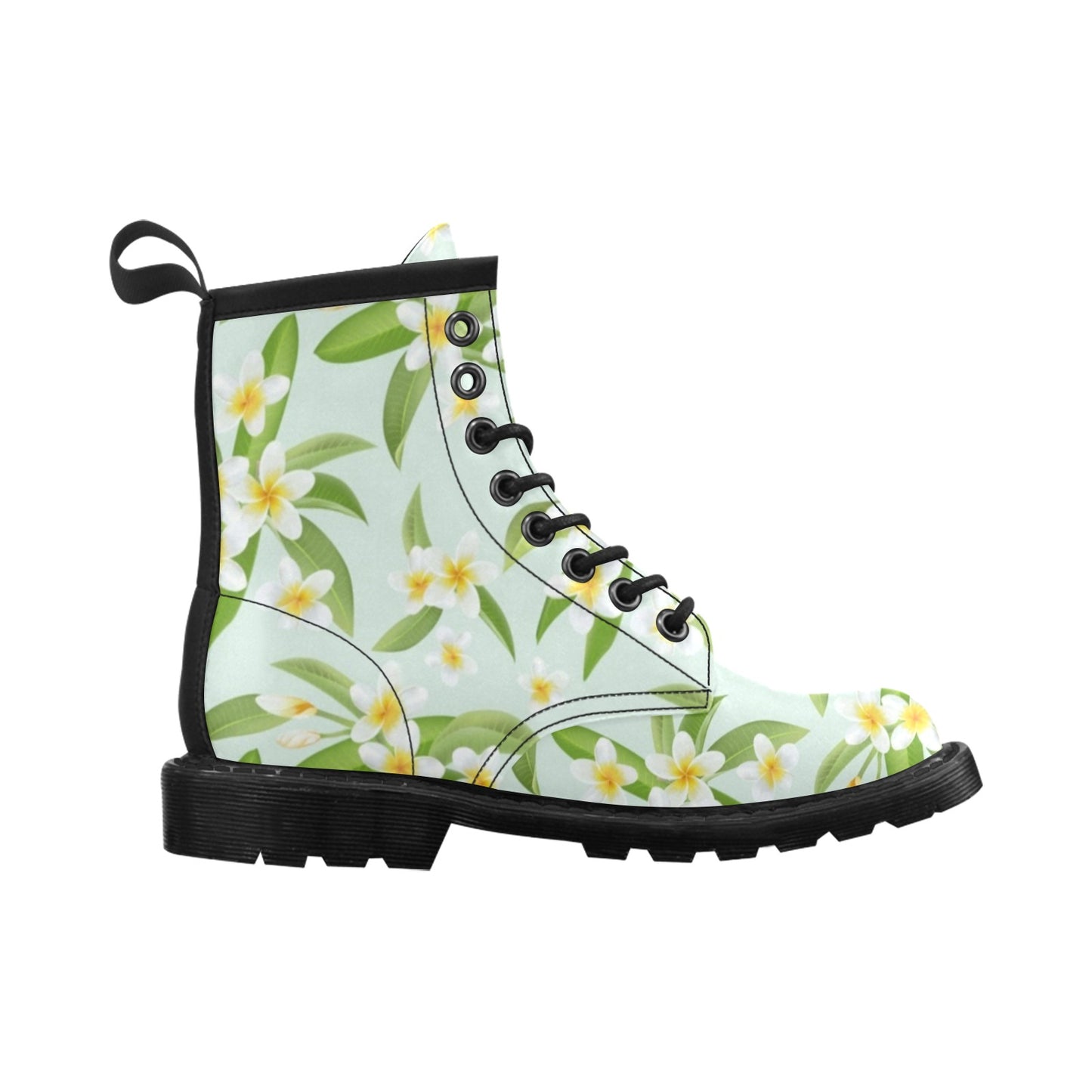 Yellow Plumeria Pattern Print Design PM024 Women's Boots