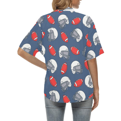 American Football Helmet Design Pattern Women's Hawaiian Shirt