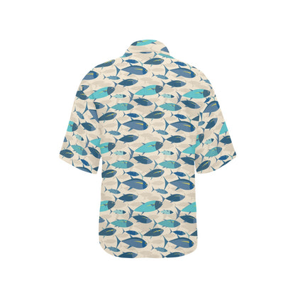Tuna Fish Print Design LKS302 Women's Hawaiian Shirt