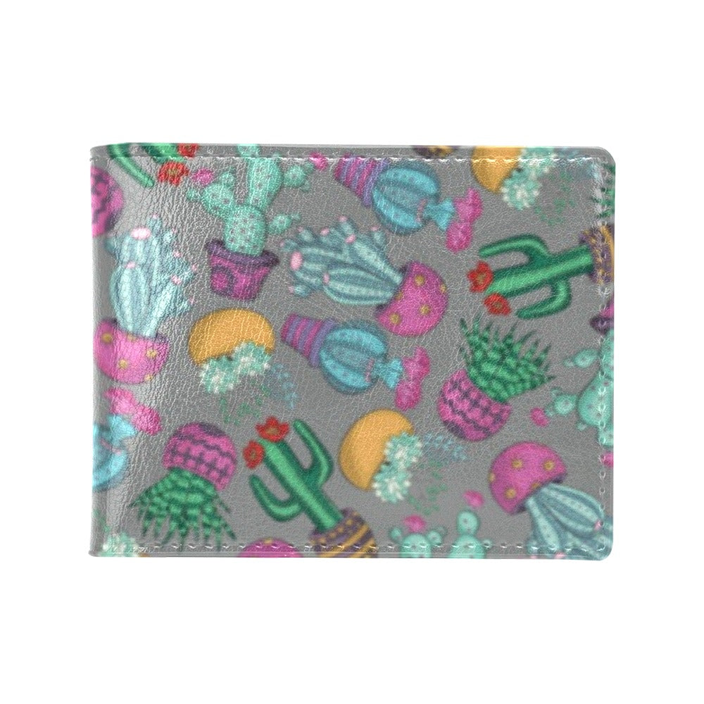 Cactus Colorful Print Pattern Men's ID Card Wallet