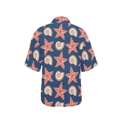 Starfish Pattern Print Design 03 Women's Hawaiian Shirt
