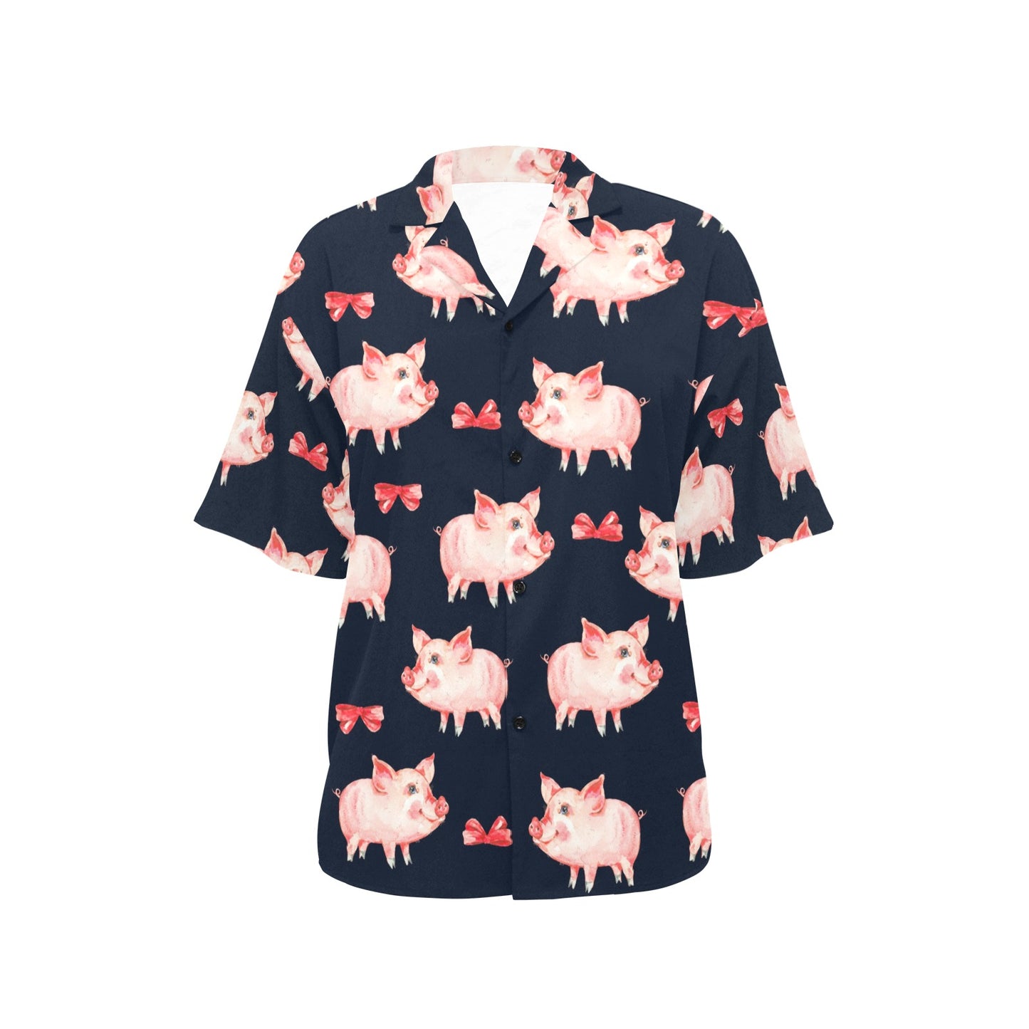 Pig Cute Pattern Print Design 02 Women's Hawaiian Shirt