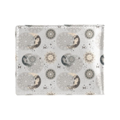 Sun Moon Print Design LKS302 Men's ID Card Wallet