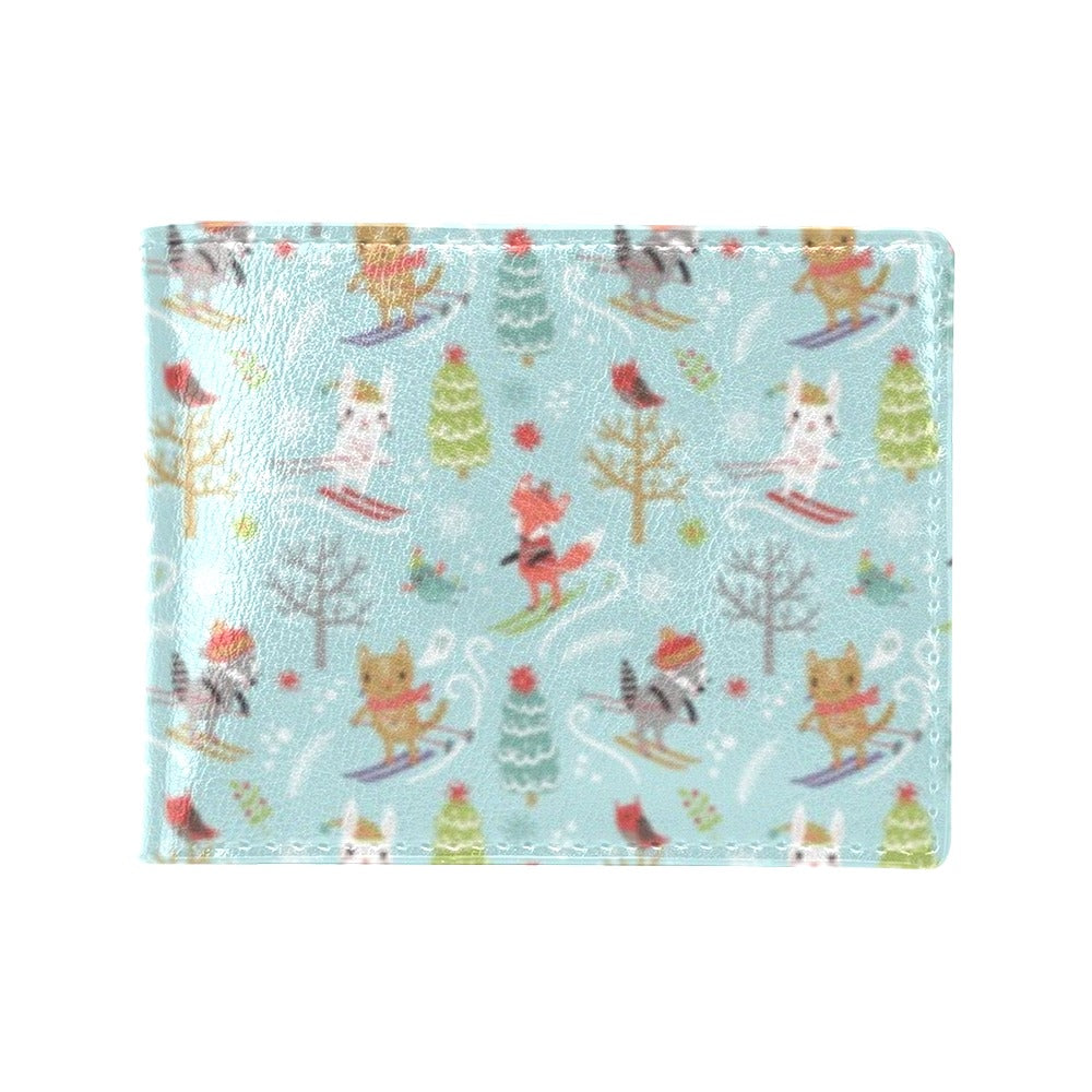 Ski Fox Cute Print Design LKS303 Men's ID Card Wallet
