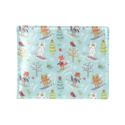 Ski Fox Cute Print Design LKS303 Men's ID Card Wallet