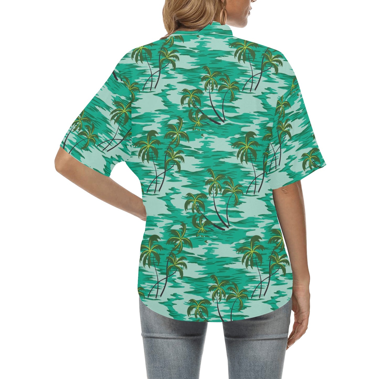 Palm Tree Pattern Print Design A01 Women's Hawaiian Shirt