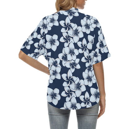 Plumeria Pattern Print Design A02 Women's Hawaiian Shirt