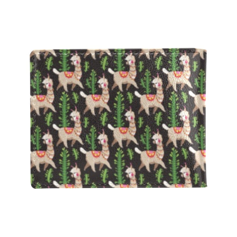 Alpaca Cactus Design Themed Print Men's ID Card Wallet