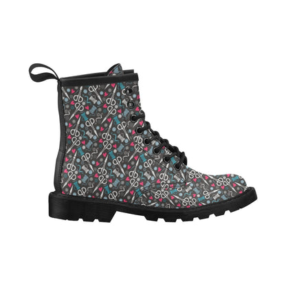 Sewing Equipment Print Design LKS305 Women's Boots