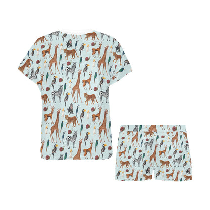 Safari Animal Print Design LKS306 Women's Short Pajama Set
