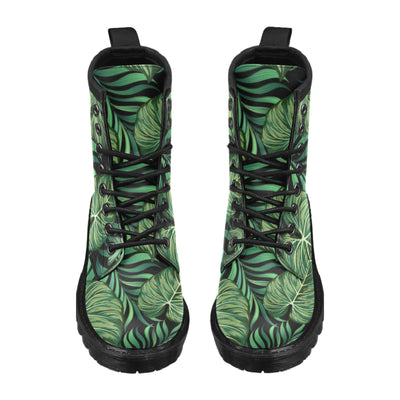 Green Fresh Tropical Palm Leaves Women's Boots