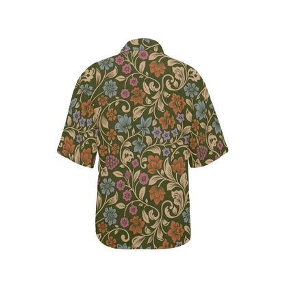 Floral Vintage Print Pattern Women's Hawaiian Shirt