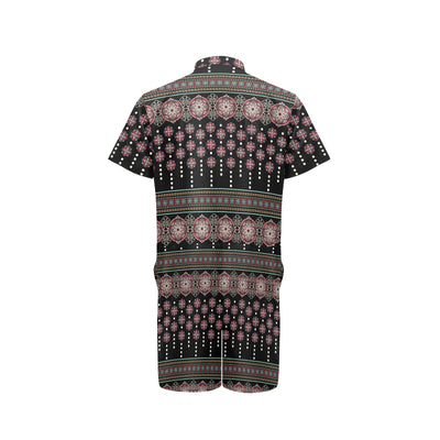 Ethnic Dot Style Print Pattern Men's Romper