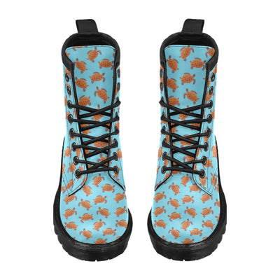 Brow Sea Turtle Print Pattern Women's Boots